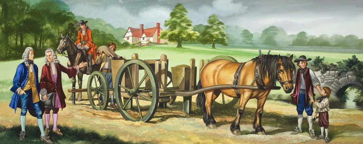 Daniel Defoes dagar (1660-1731) (gouache på papper) av Ron Embleton