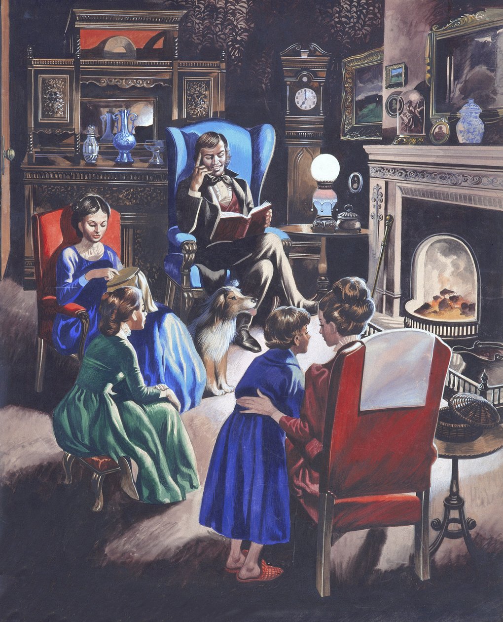 Att växa upp genom tiderna: The Poor Little Rich Girls of Britain (gouache på papper) av Ron Embleton