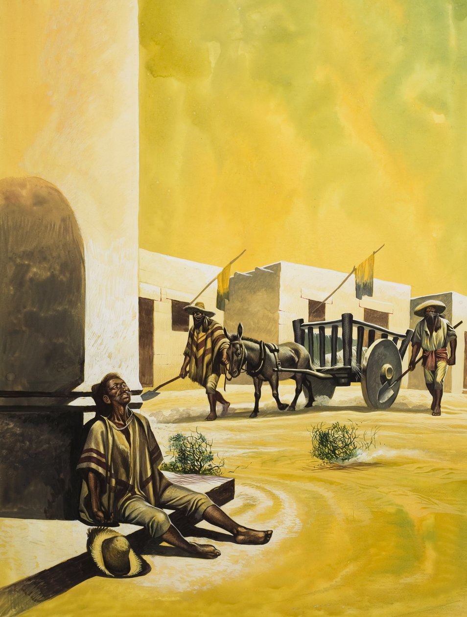 Mexiko under Santa Anna (1794-1876) (gouache på papper) av Ron Embleton