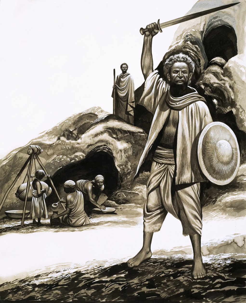 Dagens primitiva människor: Qara - de kallas för Sabas söner av Ron Embleton