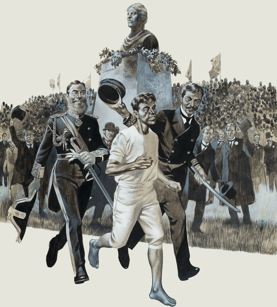 Spiridon Louis (gouache på papper) av Ron Embleton