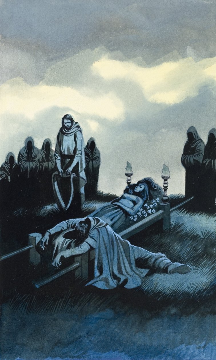 Tannhauser och Elizabeth (gouache på papper) av Ron Embleton