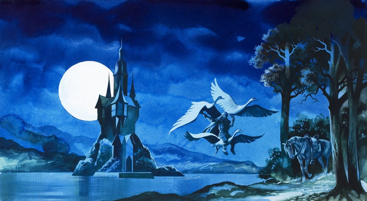 De magiska äpplena (gouache på papper) av Ron Embleton