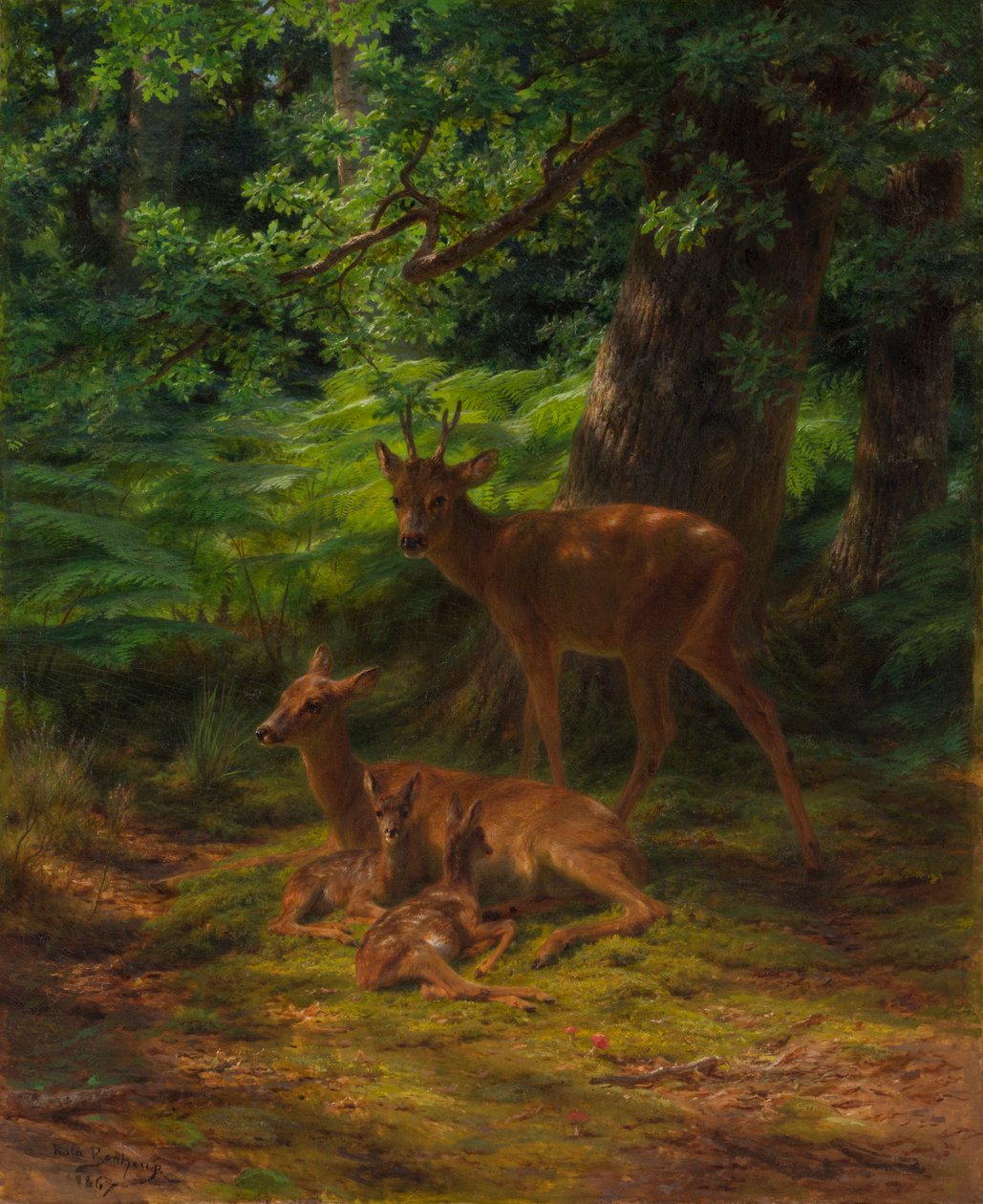 Rådjur i vila, 1867 av Rosa Bonheur