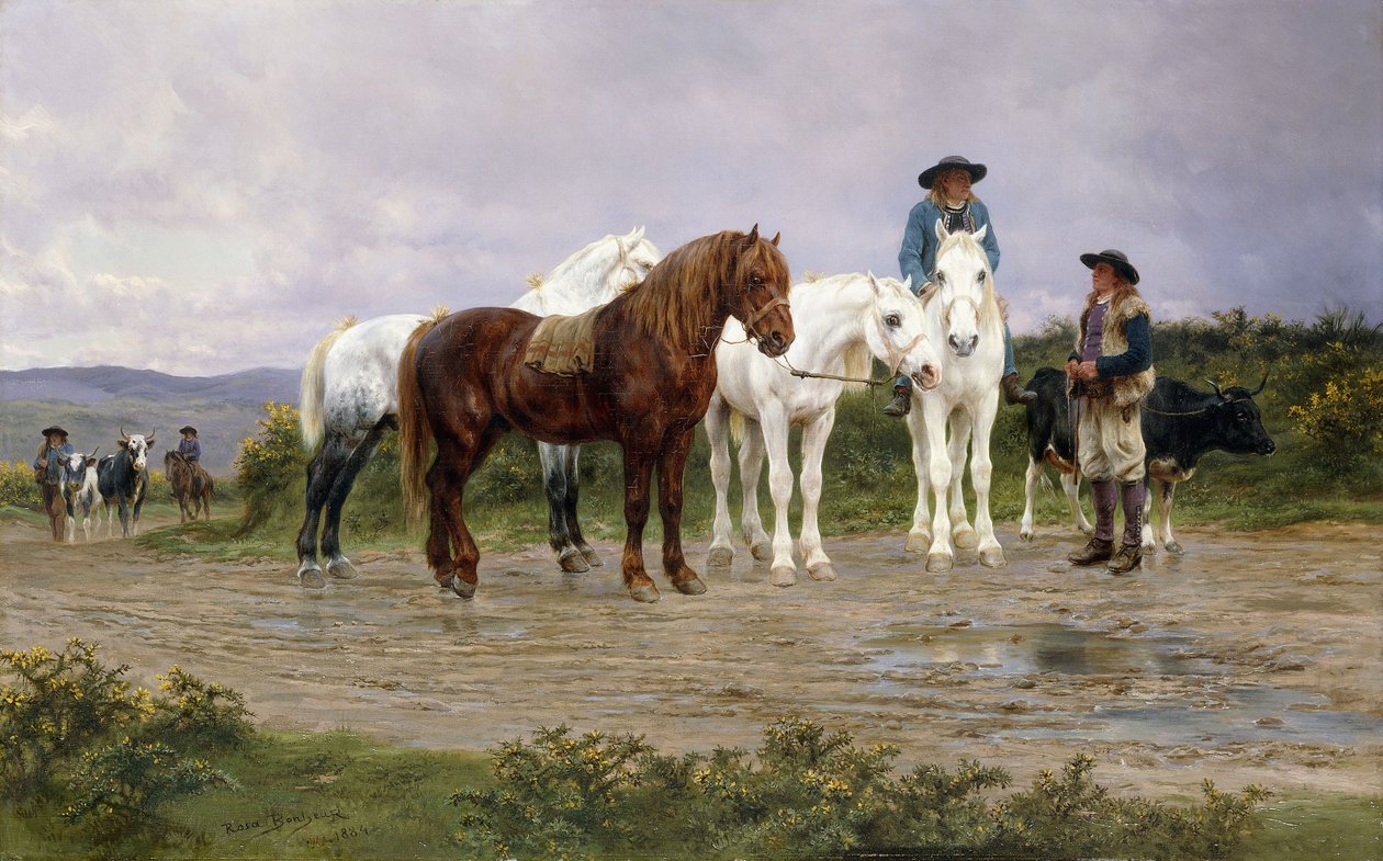 Pyrenéerna Farmers Market Bound, 1884 av Rosa Bonheur
