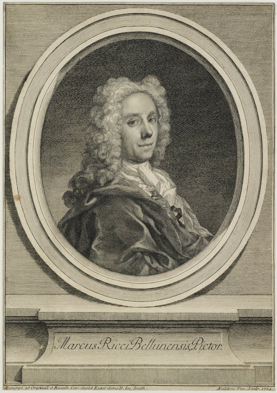 Marcus Ricci Bellunensis, graverad av Antonio Giovanna Faldoni (1690-c.1770), 1724 av Rosalba Giovanna Carriera