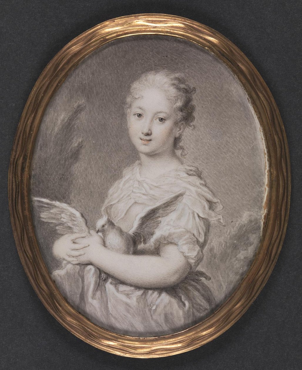 Kyskhet. En ung flicka med en duva av Rosalba Carriera
