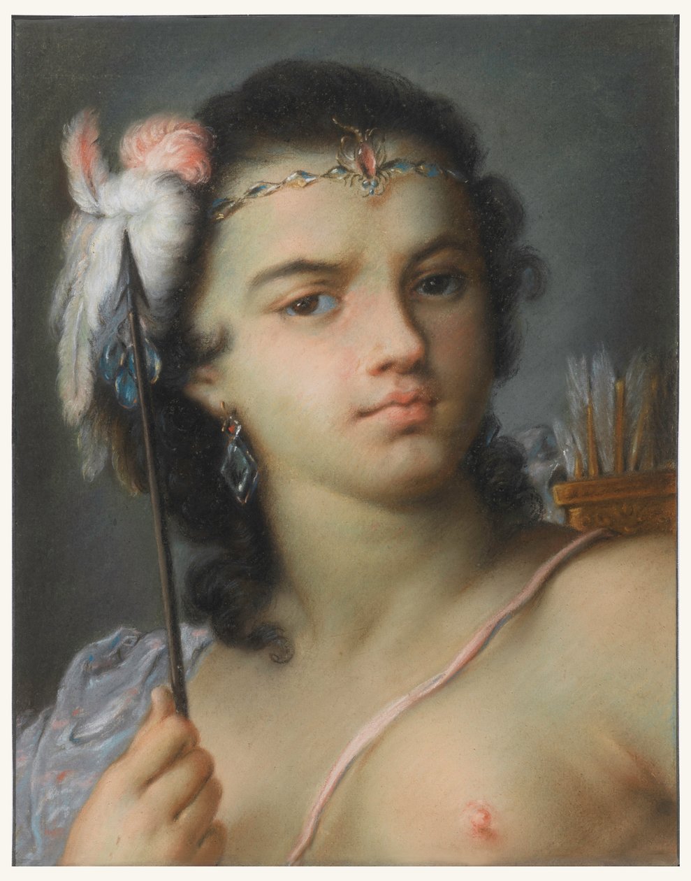 Teckning, Personifiering av Amerika, före 1720 av Rosalba Carriera