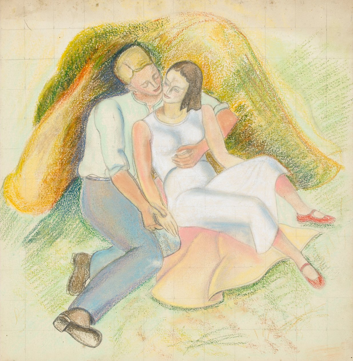 Lovers (pastell på papper) av Rosalie Brill