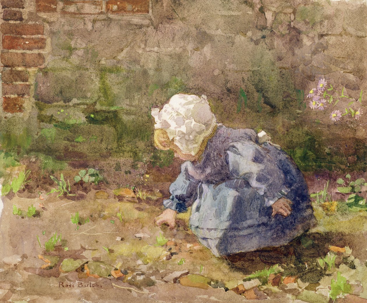 Barn med vit mössa av Rose Maynard Barton