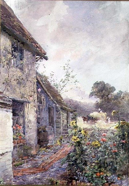 The Haycart Approaches (akvarell) av Rose Maynard Barton
