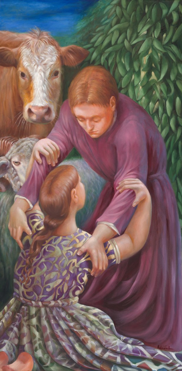 Mercy, 2015 (olja på duk) av Rosemarie Adcock
