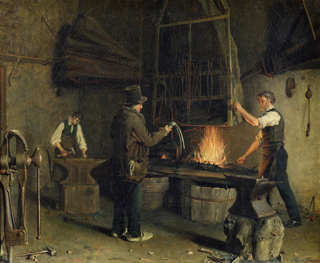 Smedjans inre, 1837 av Rosine Parran
