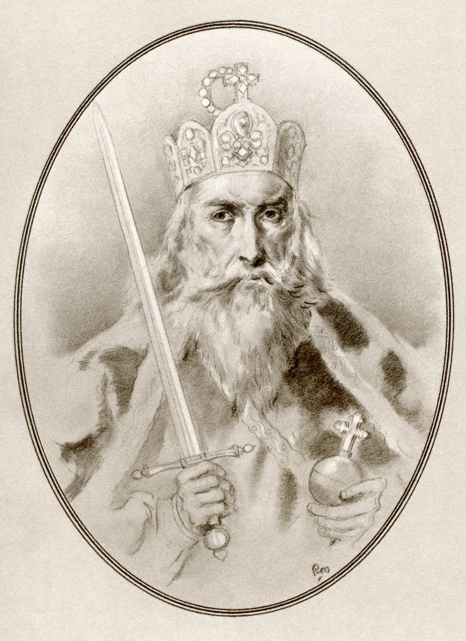 Karl den Store, alias Karl den store eller Karl I, från Levande biografier om kända härskare. av Ross Gordon