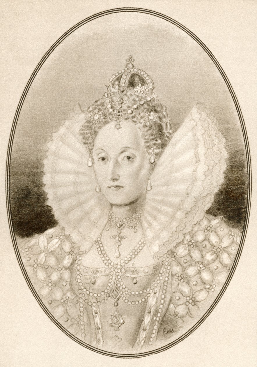 Elizabeth I, aka The Virgin Queen, Gloriana eller Good Queen Bess, från levande biografier om kända härskare. av Ross Gordon