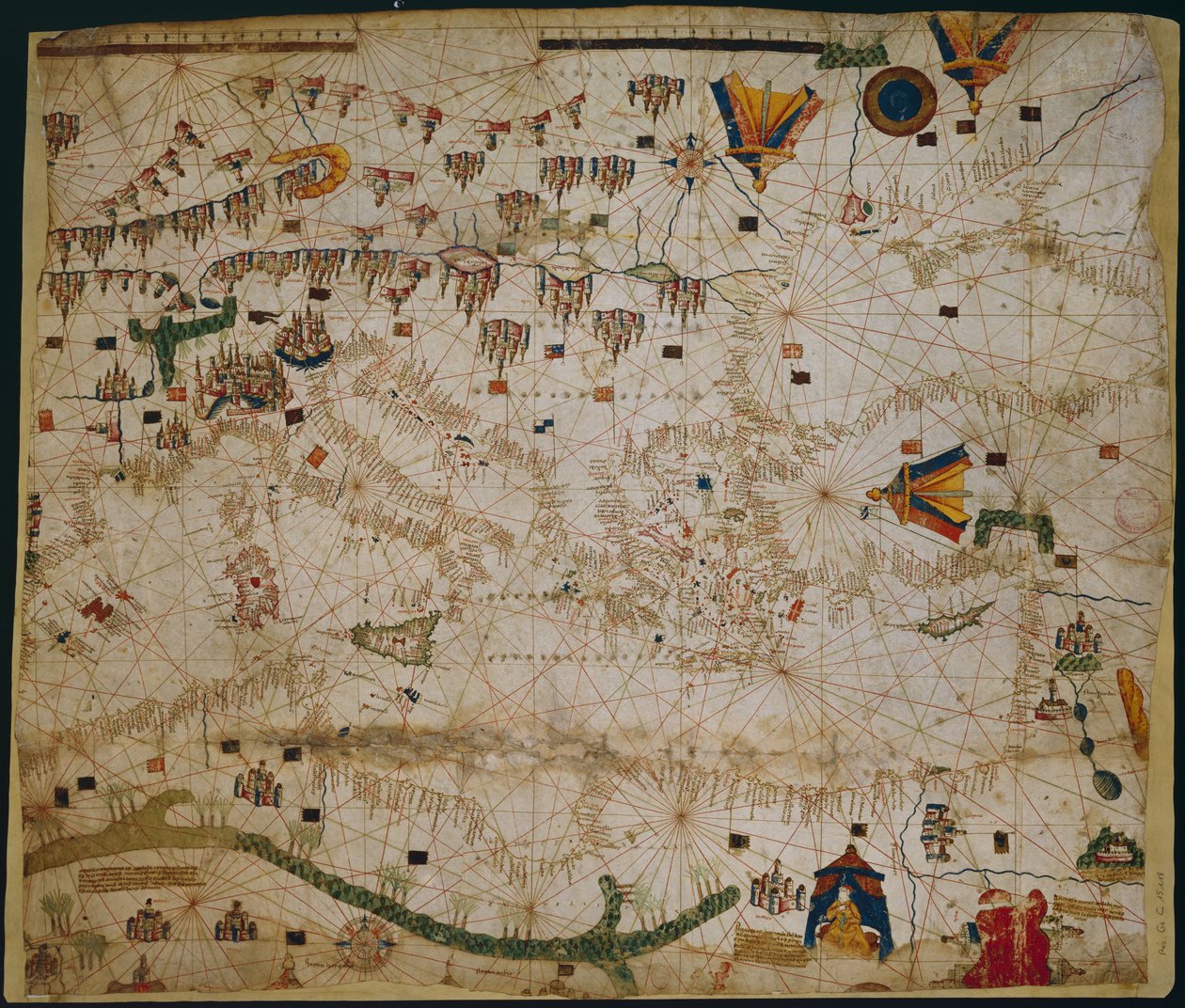Sjökort över Medelhavet och Svarta havet, 1440-talet av Rossell