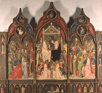 Jungfruns kröning (tempera på panel) av Rossello di Jacopo Franchi