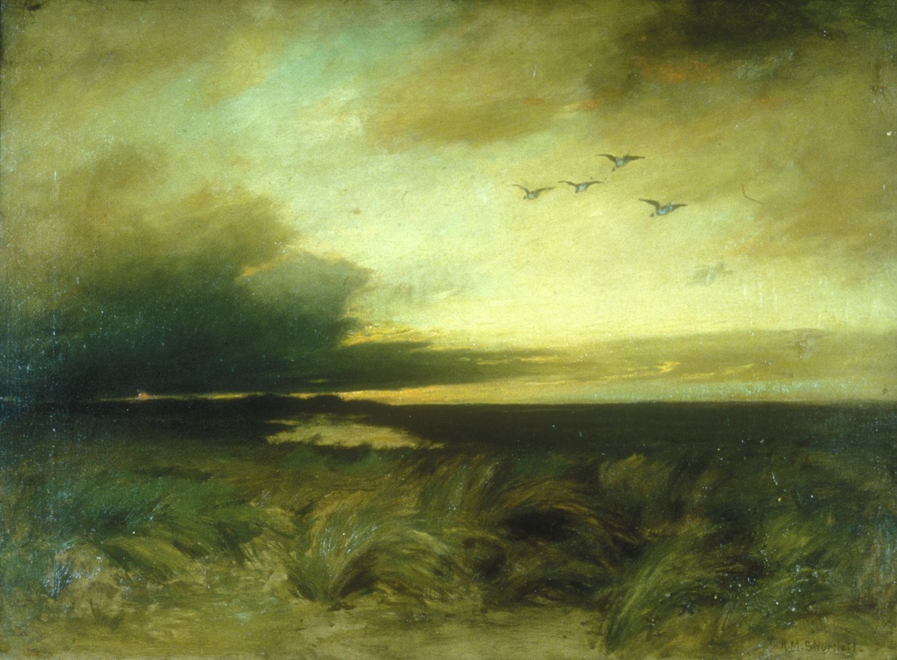 Evening Near Rockaway (olja på duk) av Roswell M. Shurtleff