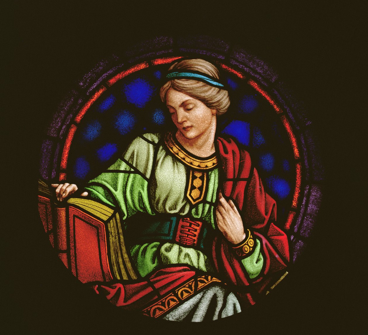 Erudition eller St. Lucy (målat glas) av Roth Miksa