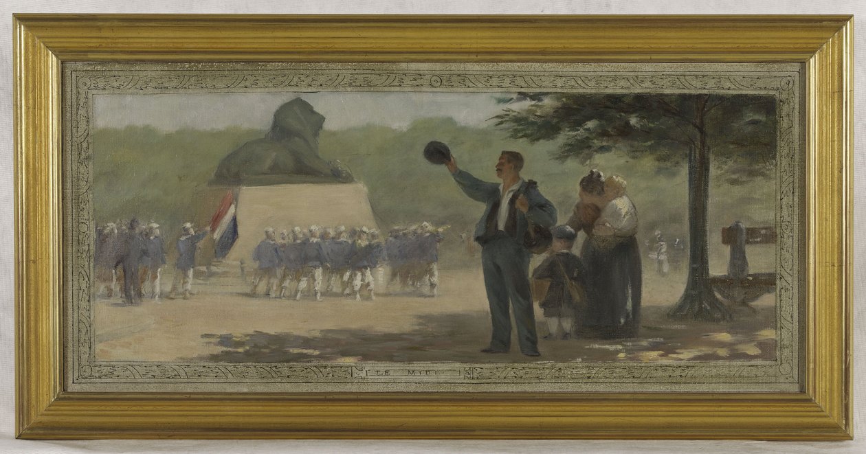 Skiss till äktenskapssalen i stadshuset i 14:e arrondissementet: Le Midi, cirka 1889 (tusch, olja på duk) av Roussel Géo Roussel Géo