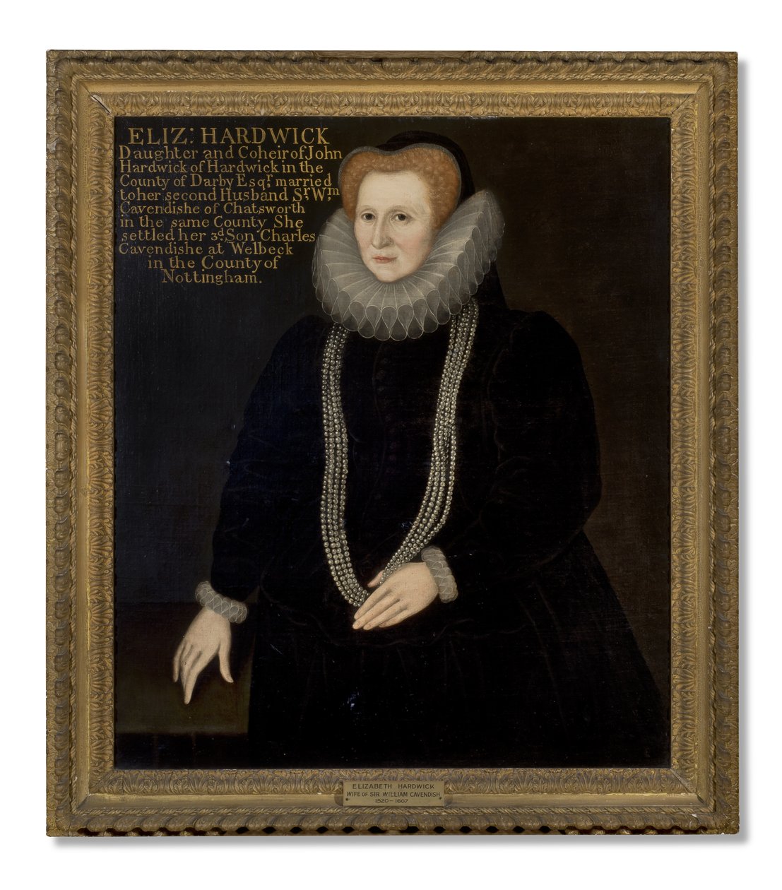 Porträtt av Elizabeth Talbot, grevinna av Shrewsbury, känd som "Bess of Hardwick" av Rowland Lockey