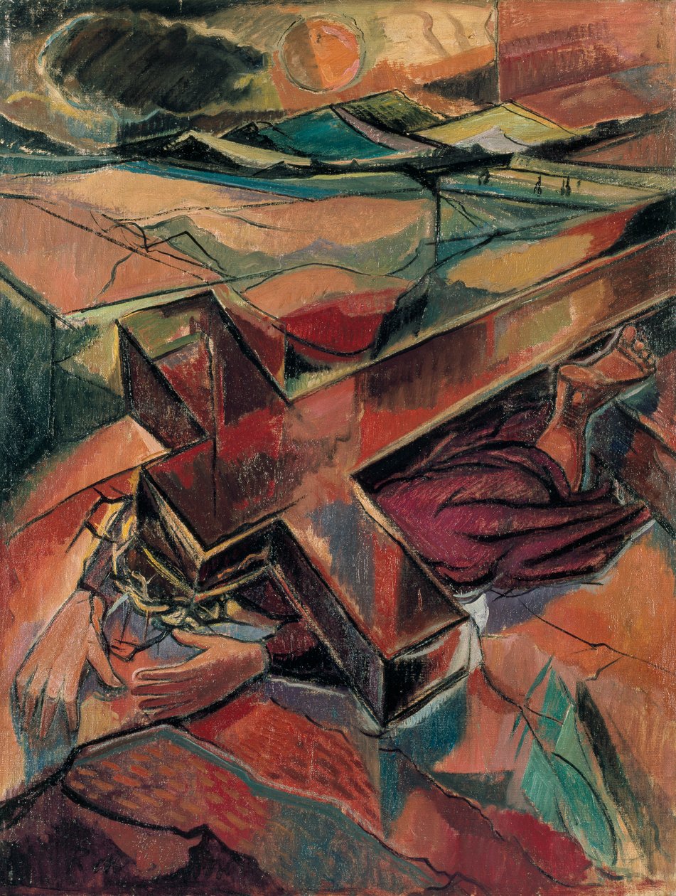 Kristus faller under korsets tyngd, c1940-talet av Roy de Maistre
