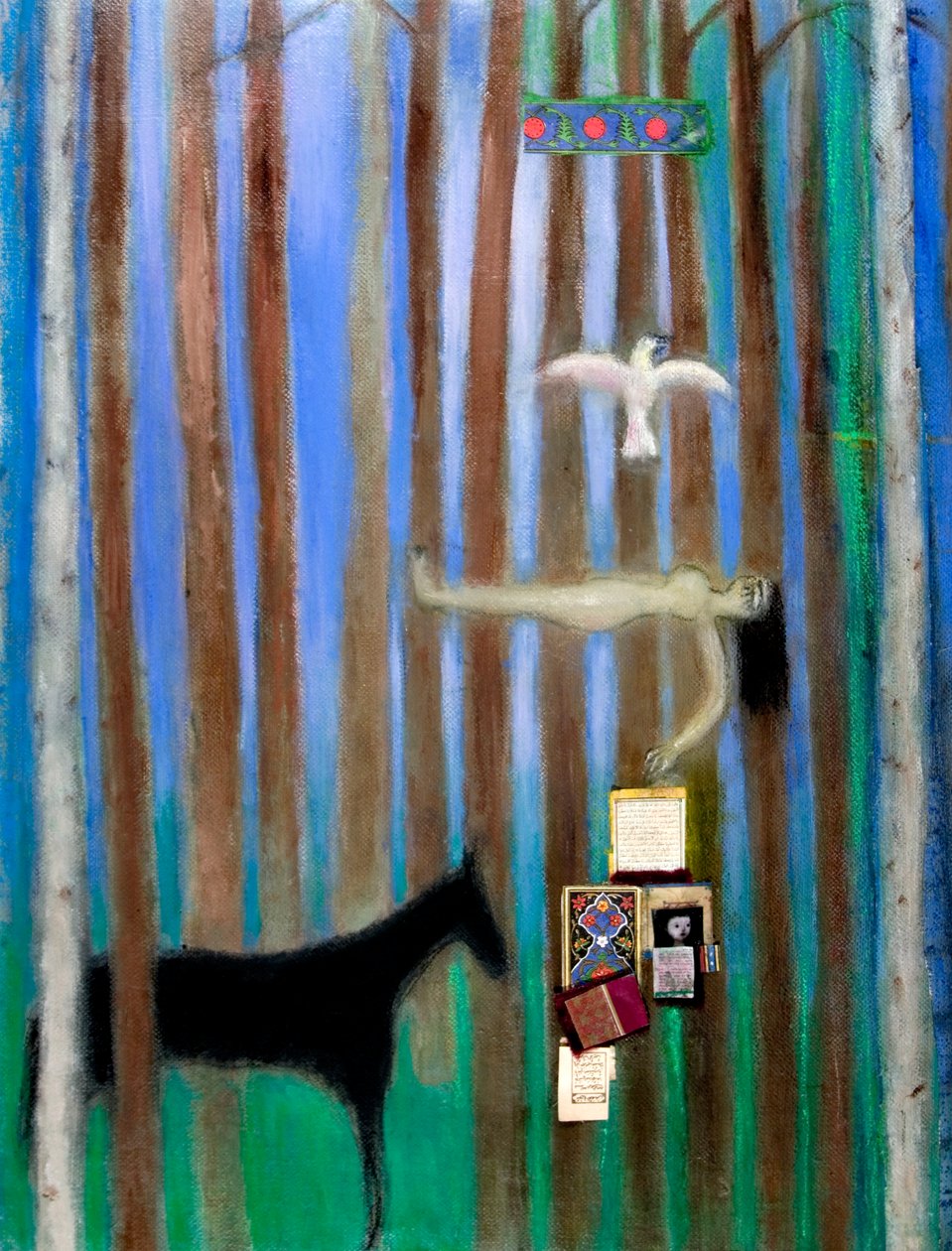 Dream, 2011 (olja och collage på duk) av Roya Salari