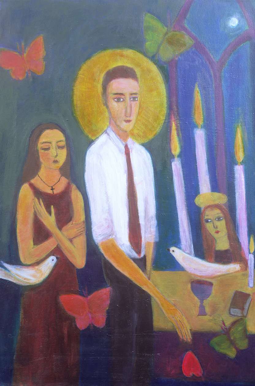 Evening Prayer, 2001 (akryl på duk) av Roya Salari