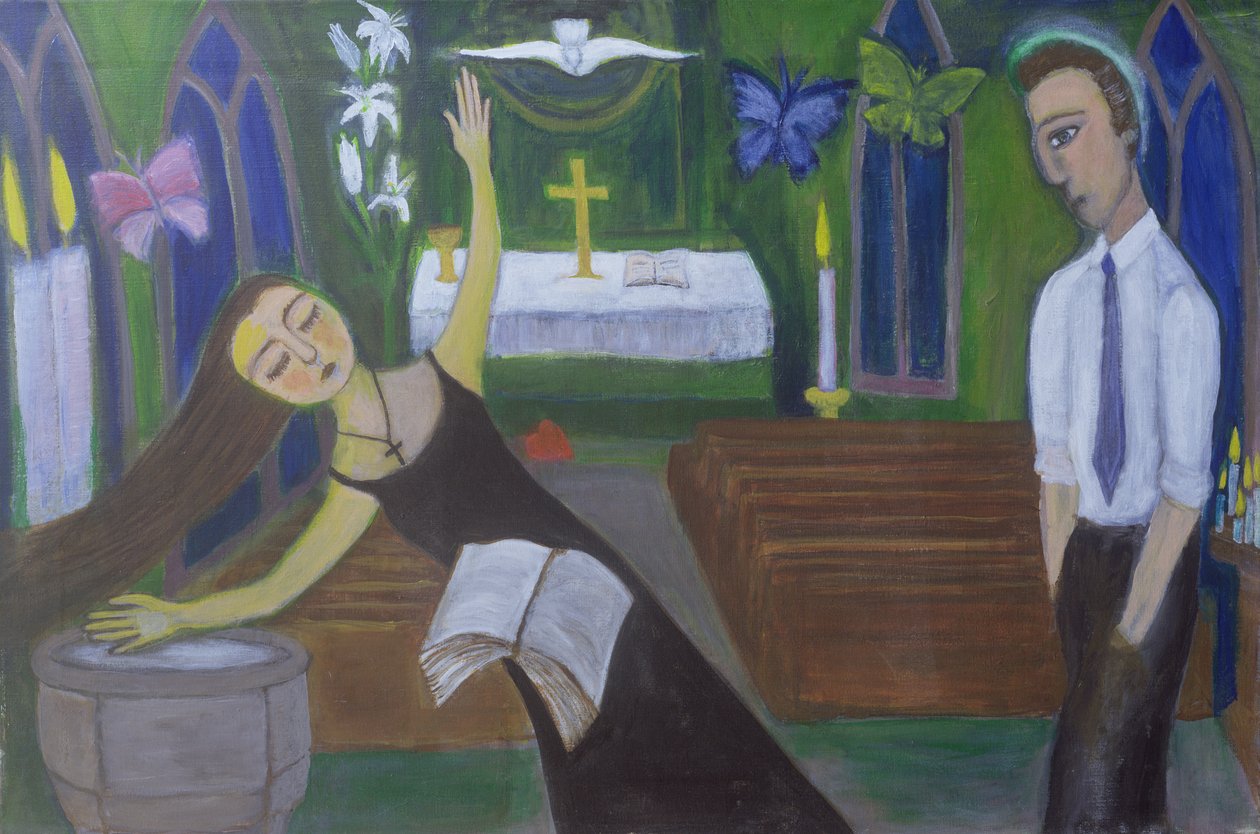 Religious Experience, 2002 (akryl på duk) av Roya Salari