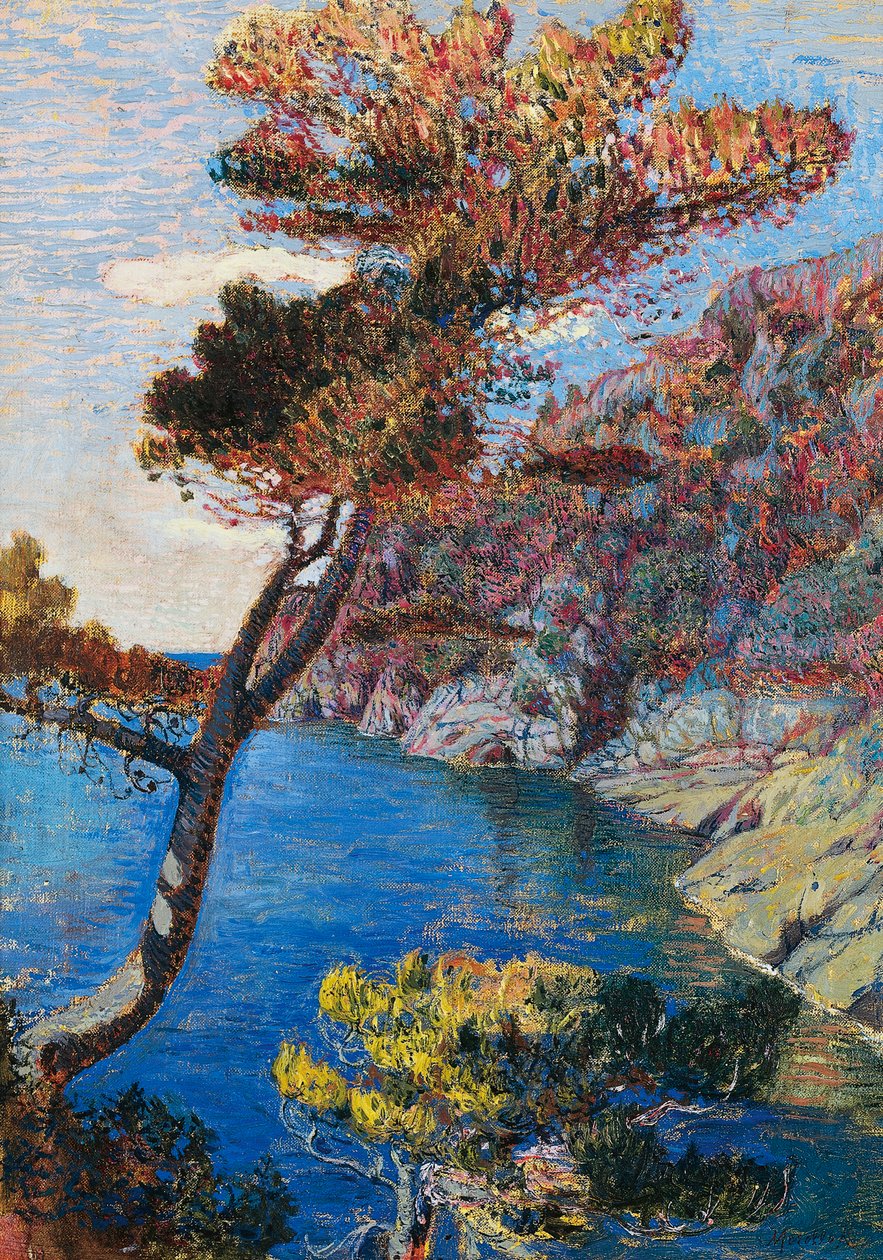 Portofino, av Rubaldo Merello (1872-1922), olja på duk, 60x46 cm. Italien, 1900-talet. av Rubaldo Merello
