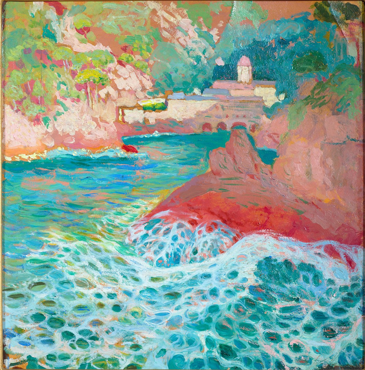 San Fruttuoso från havet, ca 1909 av Rubaldo Merello