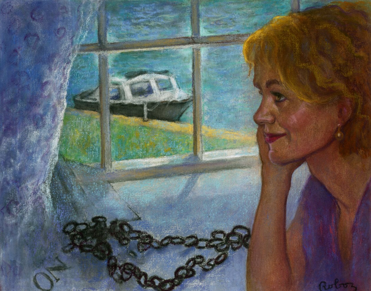 Sally Emerson porträtt av Zsuzsi Roboz i pastellfärger c av Rudolf Eichstaedt