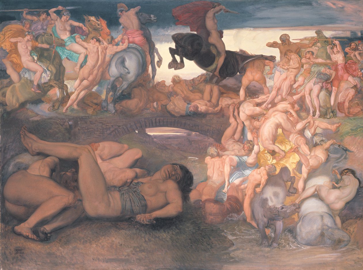 Amazons Fighting, c.1913 av Rudolf Jettmar