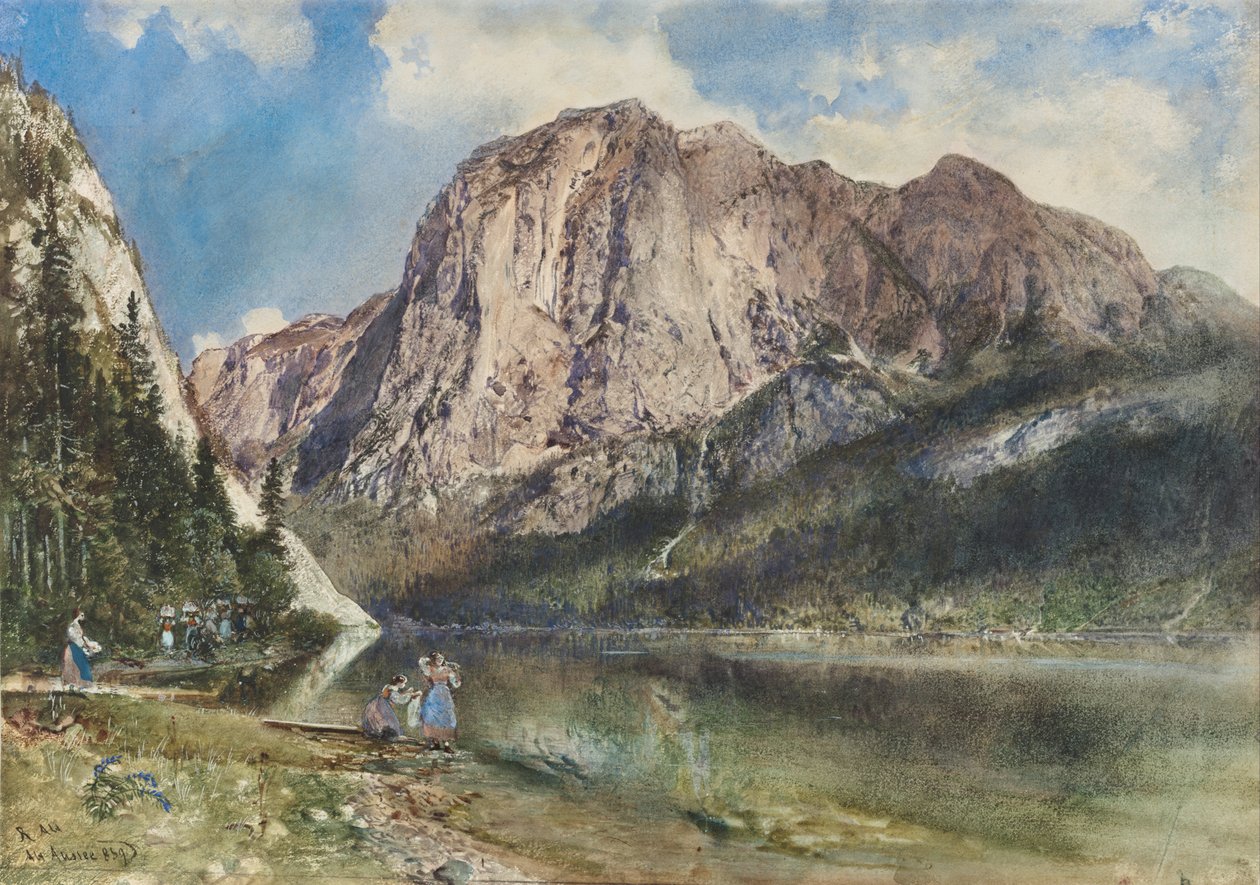 Altaussee Lake and Face of Mount Trissel av Rudolf von Alt