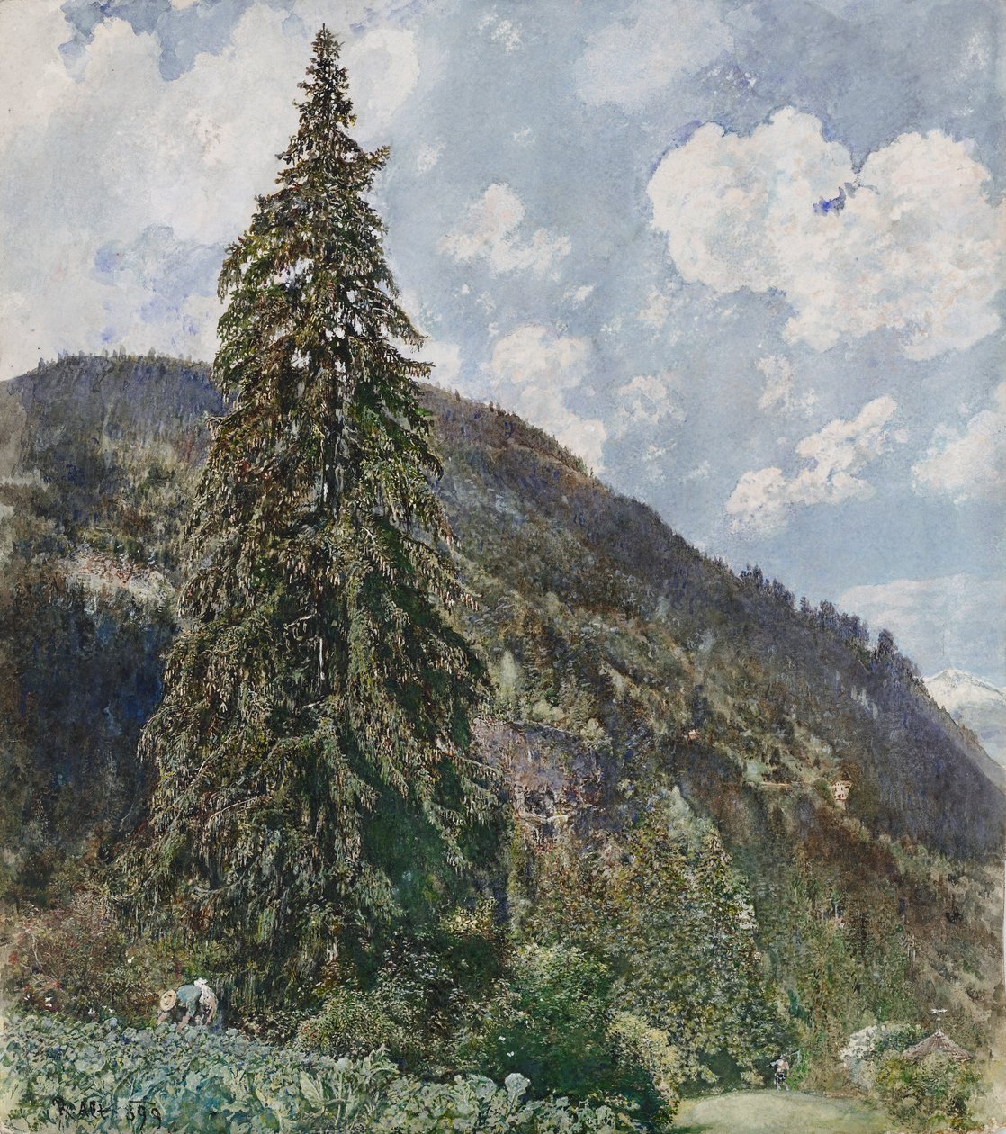 Den gamla granen i Bad Gastein av Rudolf von Alt