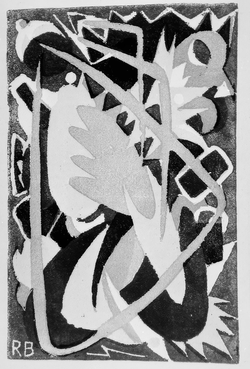 Utan titel (abstrakt komposition) av Rudolf Bauer