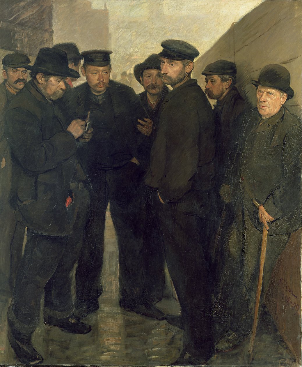 De arbetslösa, ca 1908-9 (olja på duk) av Rudolf Jacob Zoller