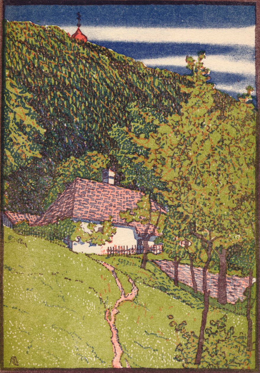 En färgad trästick, c1910 av Rudolf Junk