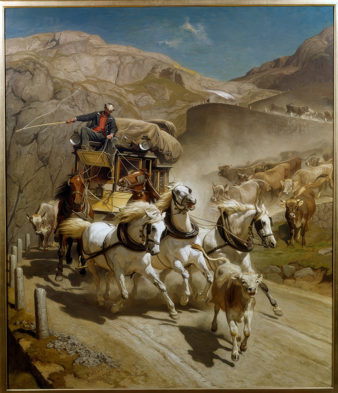Gotthard Mail Coach av Rudolf Koller