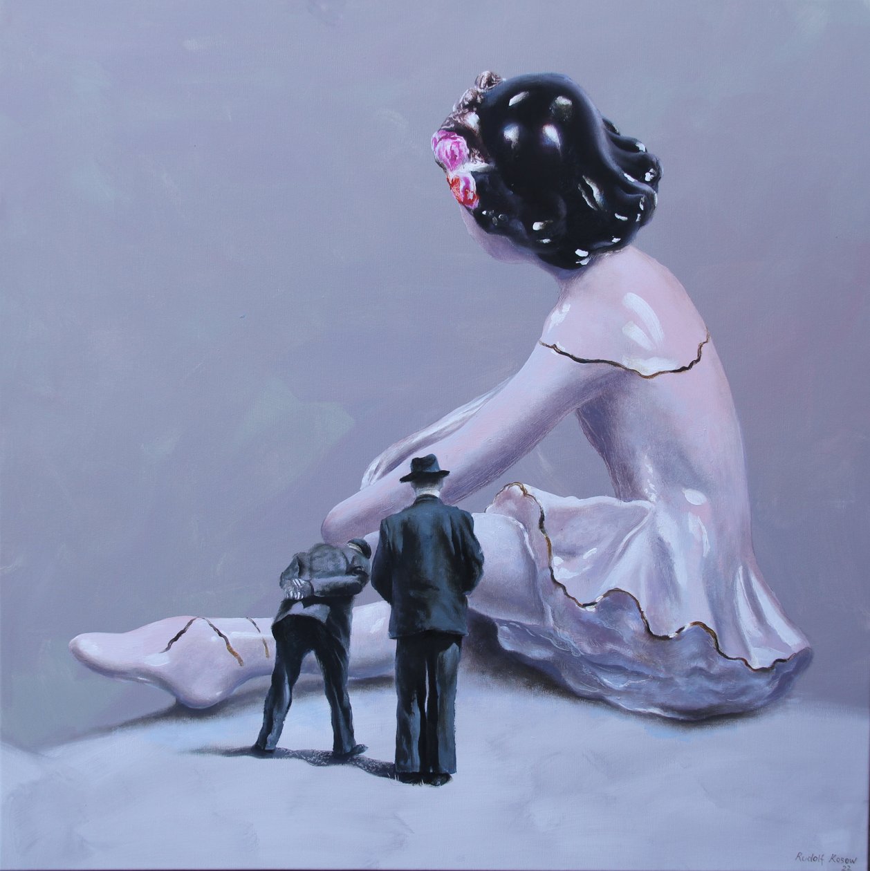 Tricky, 2022 (olja på duk) av Rudolf Kosow