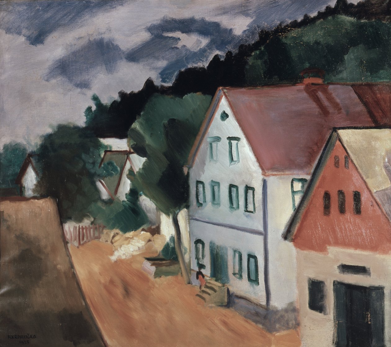 Vägen i en by av Rudolf Kremlicka