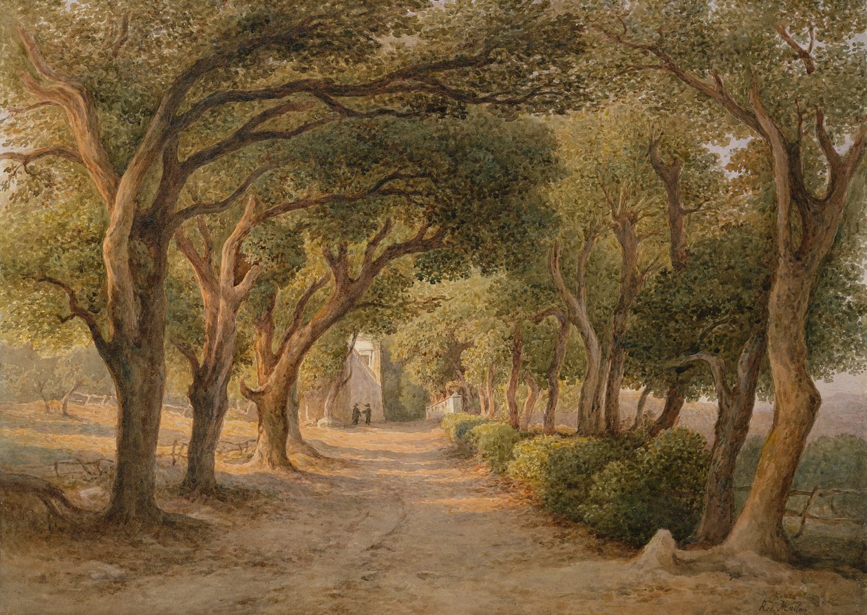 Castel Gandolfo (akvarell på papper) av Rudolf Müller