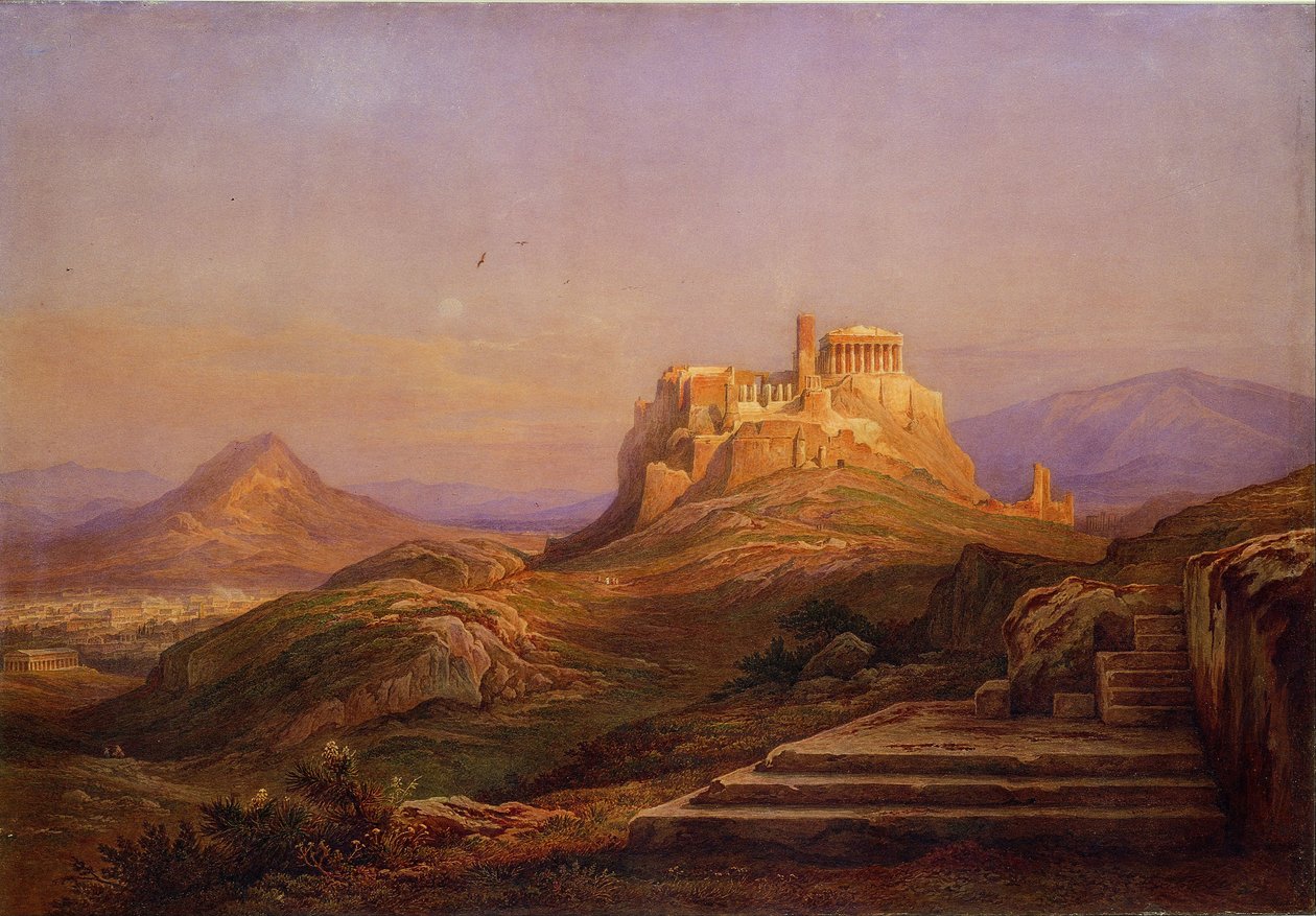 Utsikt över Akropolis från Pnyx, 1863 av Rudolf Müller