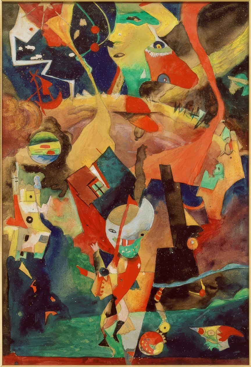 Apokalyptiskt landskap med mytiska varelser och figurer av Rudolf Schlichter