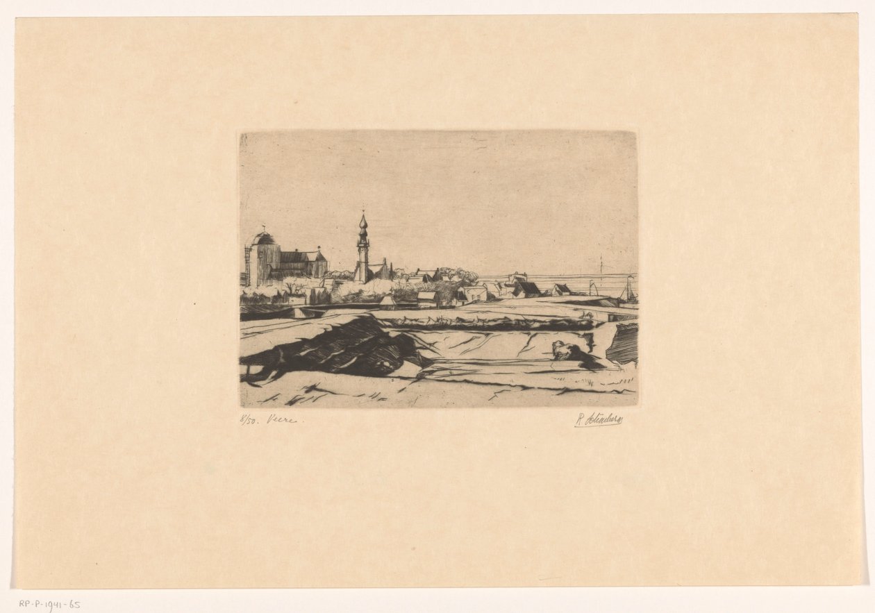 Veere (originaltitel på objekt) av Rudolf Schönberg (signed by artist)