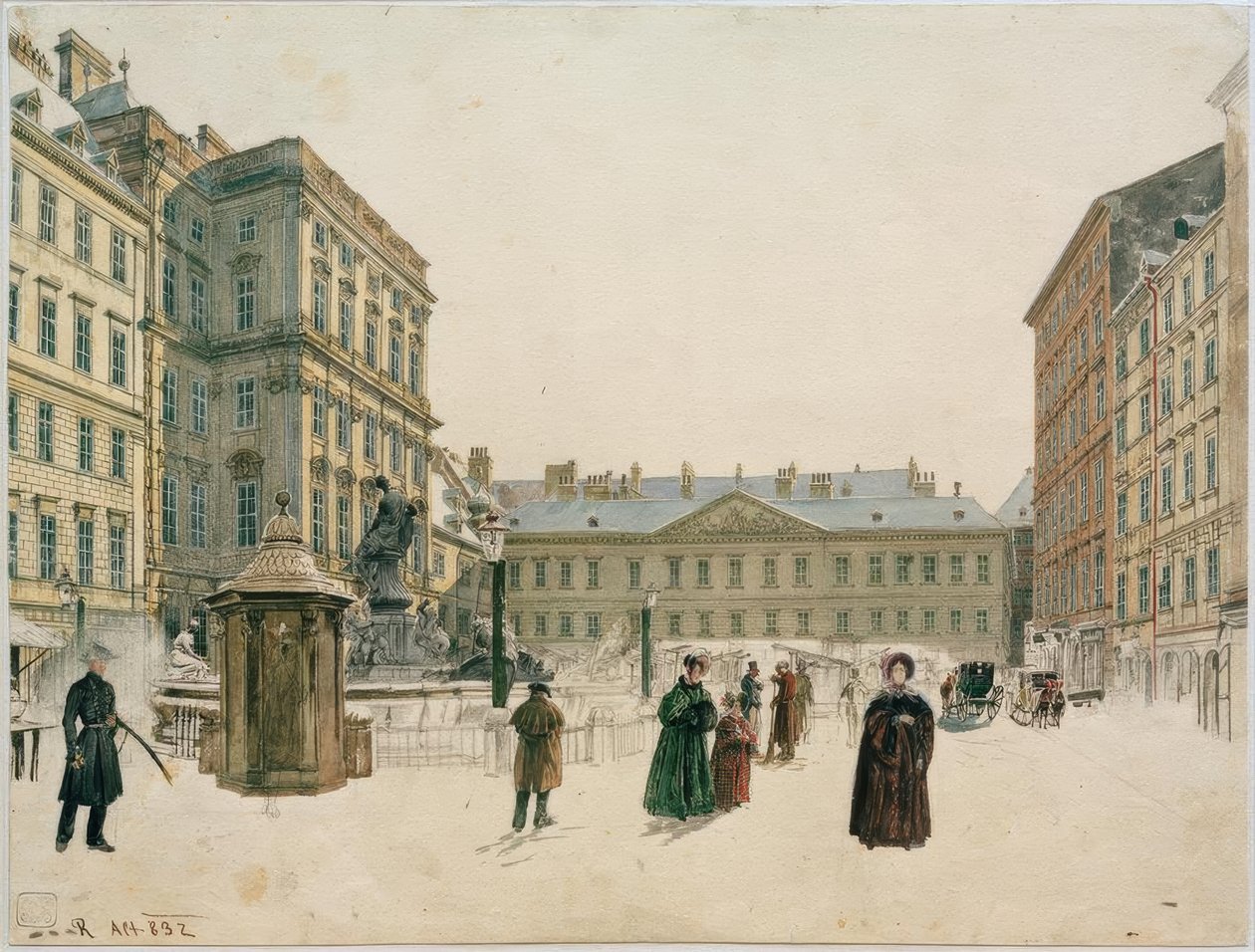 Den nya marknaden i Wien av Rudolf von Alt