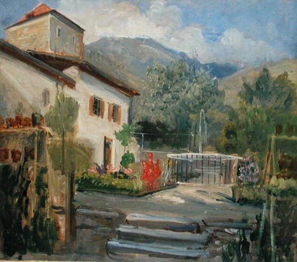 Garden at Merano, 1840 (olja på duk ombord) av Rudolph Friedrich Wasmann