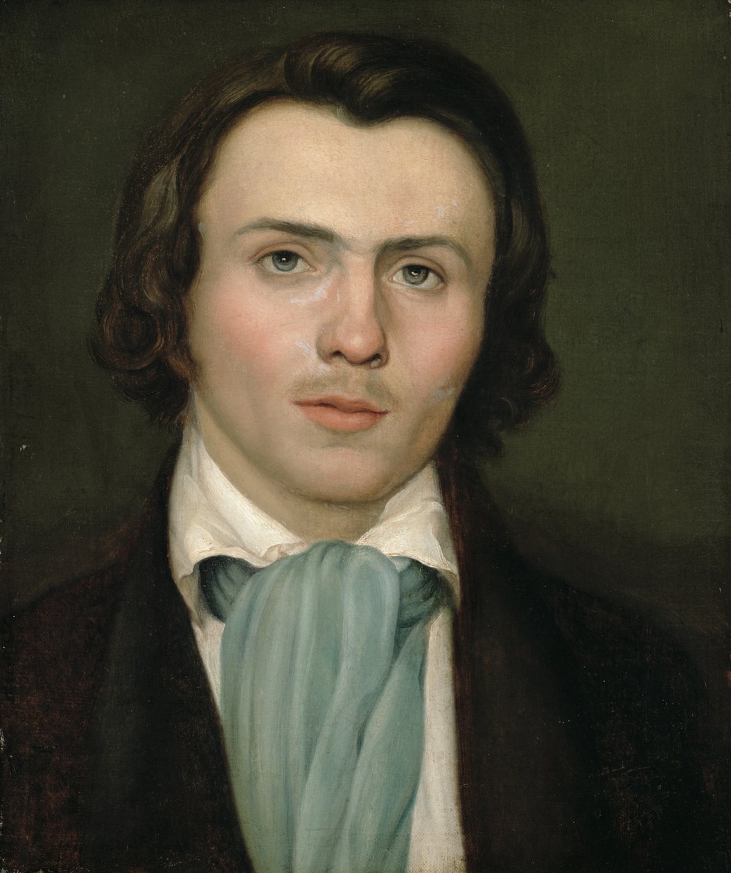 Portræt af en ung mand sved av Rudolph Friedrich Wasmann