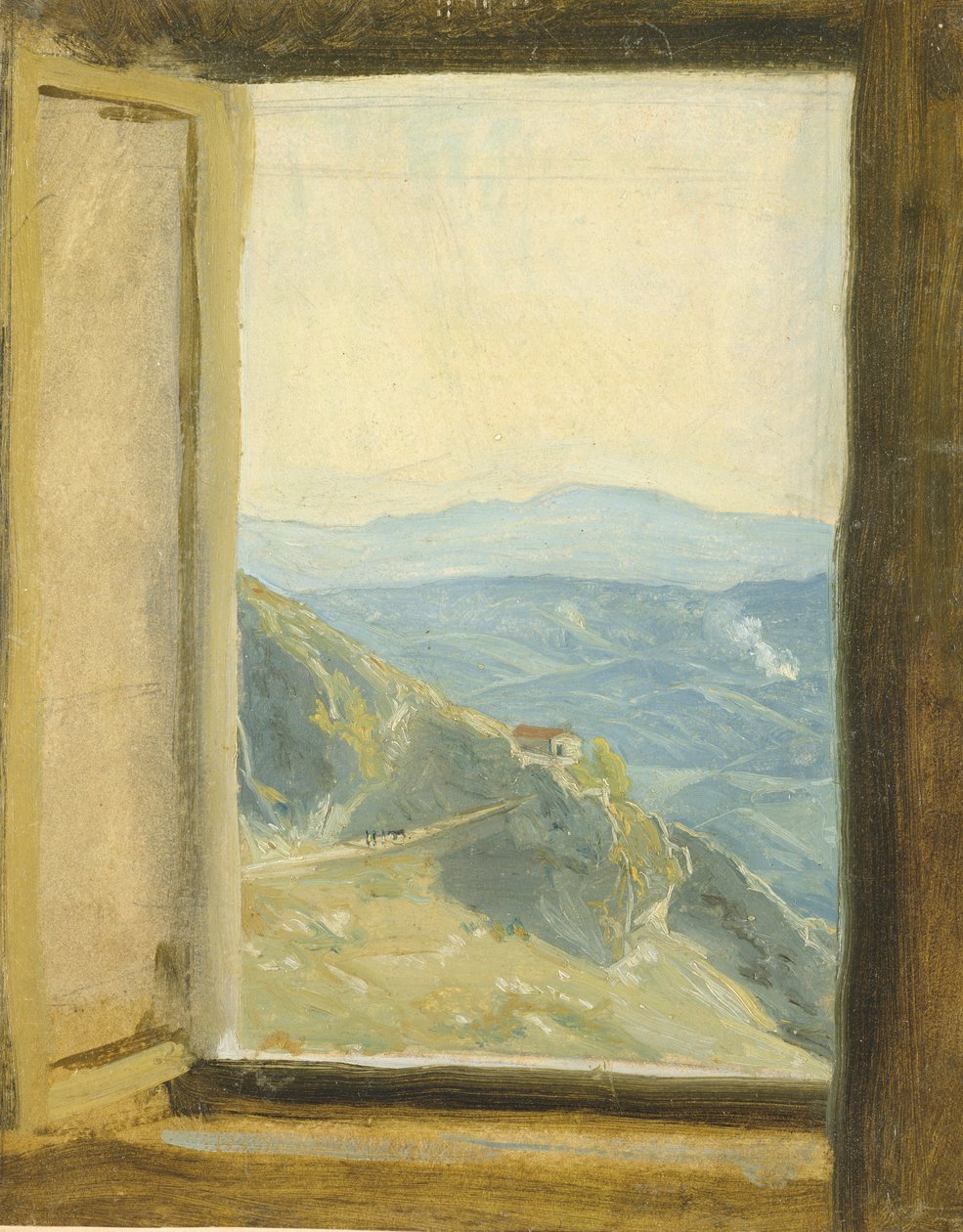Utsikt över Kampanien, ca 1833 (olja på papper monterad på kort) av Rudolph Friedrich Wasmann