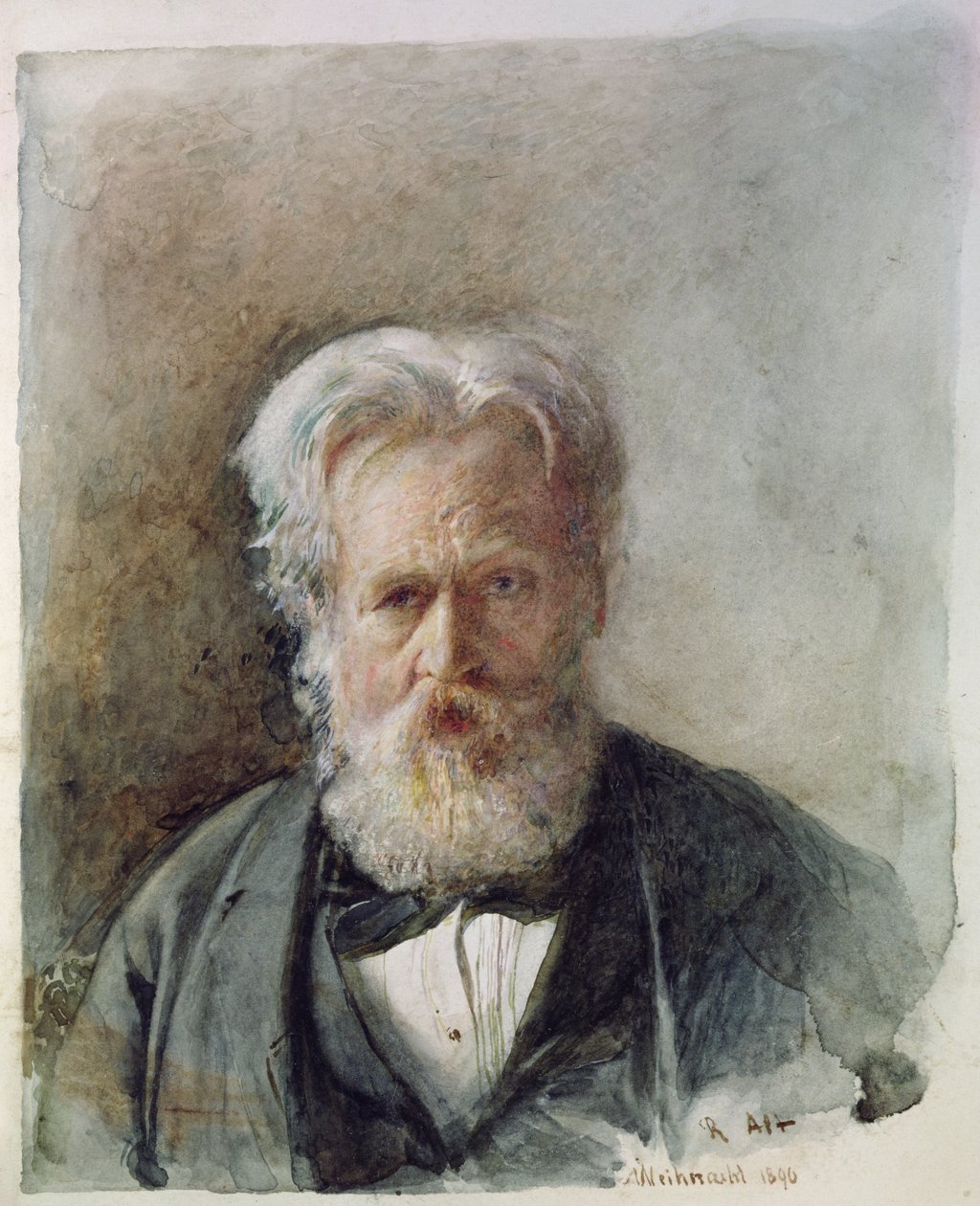 Självporträtt, 1890, (wc) av Rudolf von Alt